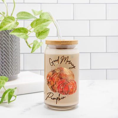 Good Morning Pumpkin Glass Jar